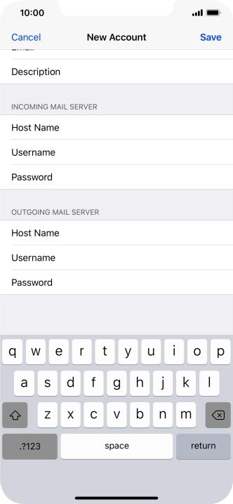 Press Save. Your email account has now been set up. To select more settings for incoming and outgoing server, proceed with the following steps.