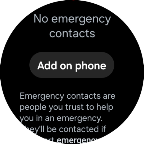 Press Add on phone and follow the instructions on your phone to set your emergency contacts.