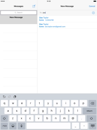 Press the required contact.