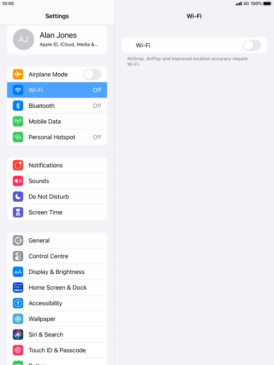 Press the indicator next to 