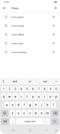 Key in the name or subject of the required app and press the search icon.