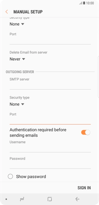 Press the field below 