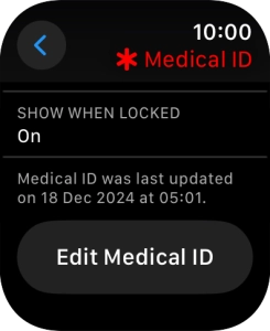 Press Edit Medical ID.