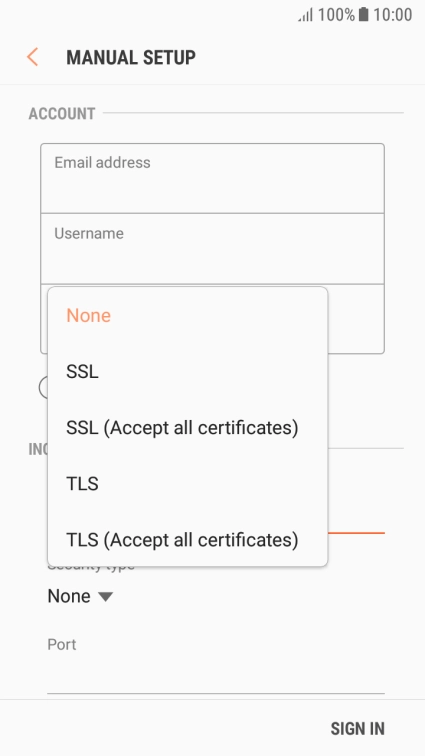 Press None to turn off the function.