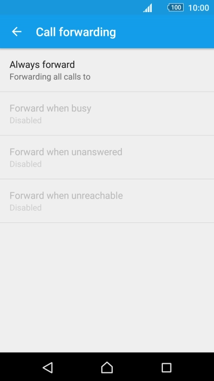Press the required divert type.