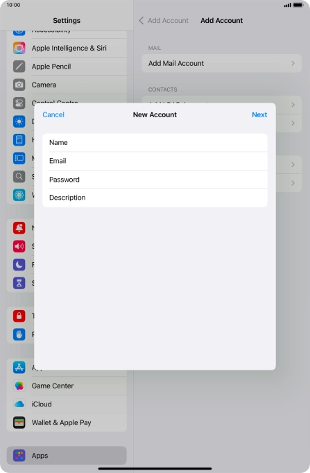 Press Description and key in the required name.