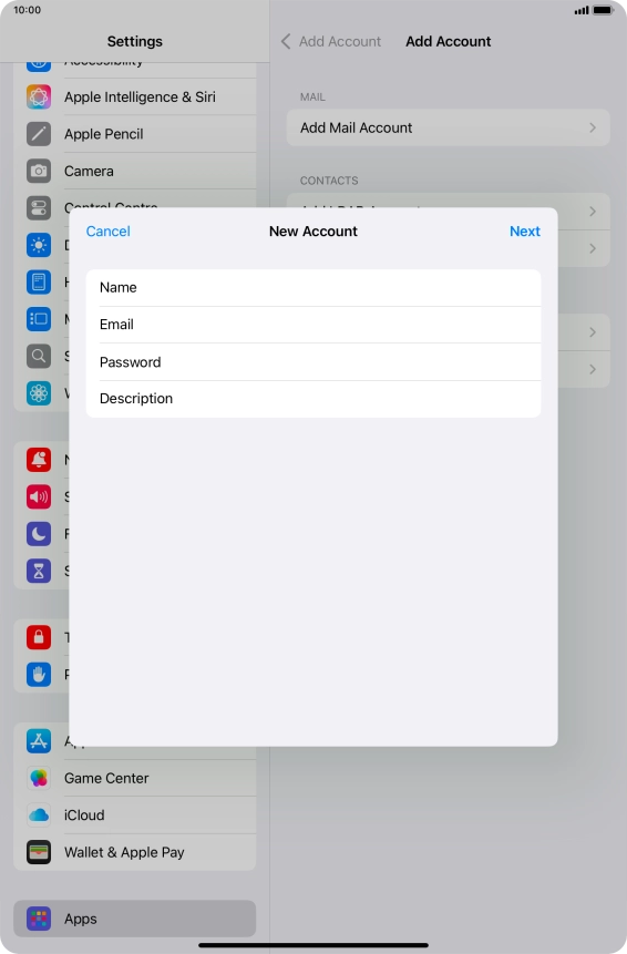 Press Description and key in the required name.