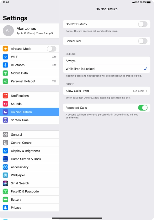 Press the indicator next to 