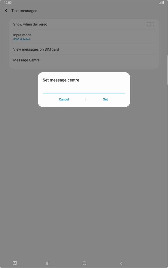 Key in +61415011501 and press Set.