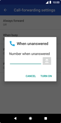 Key in +61414121121 and press TURN ON.