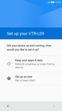 You can transfer the contents of another phone to your phone when it's activated for the first time and after a factory reset. When this screen is displayed, your phone is ready to transfer contents from another phone.