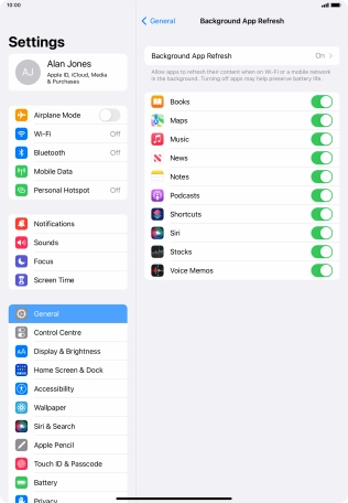 Press Background App Refresh.