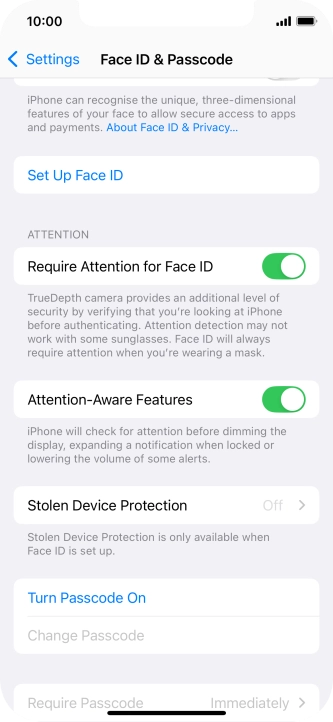 Press Set Up Face ID.