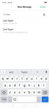 Press the required contact.