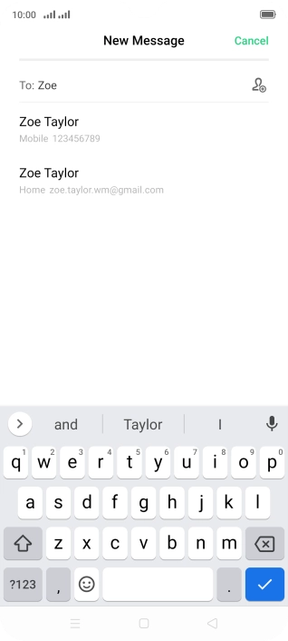 Press the required contact.