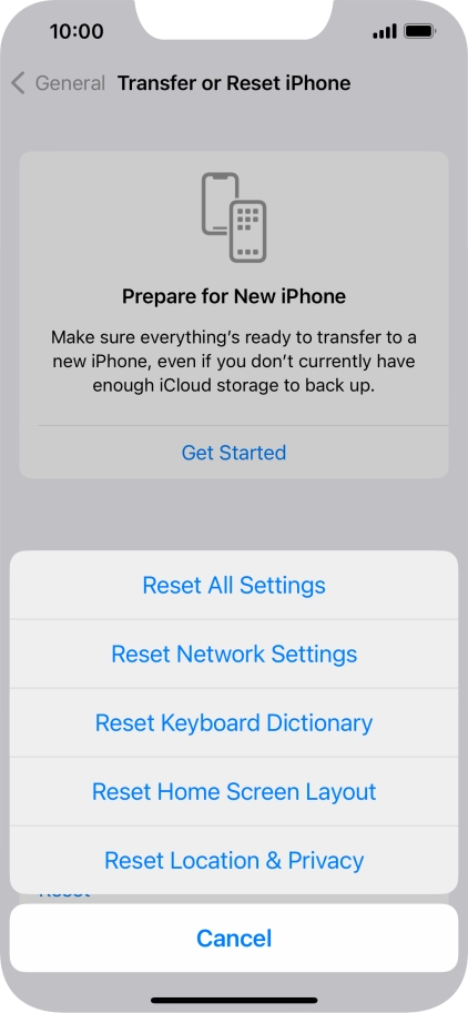 Press Reset All Settings.