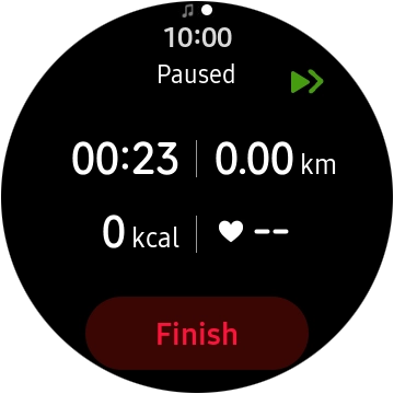 Press Finish to end an activity.