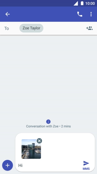 Press the send icon when you've finished your picture message.