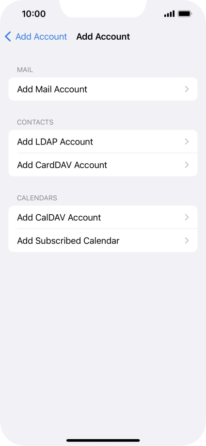 Press Add Mail Account.