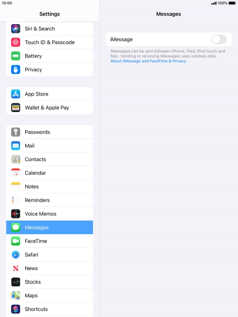 Press the indicator next to 