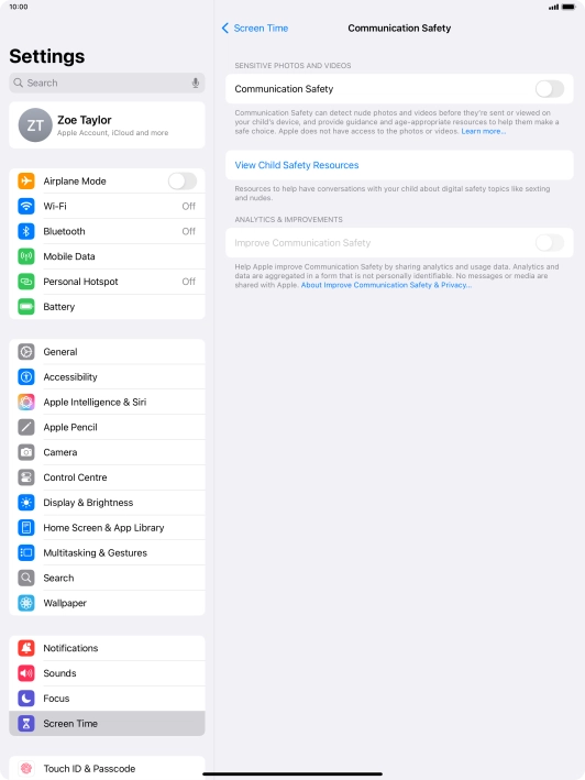 Press the indicator next to 
