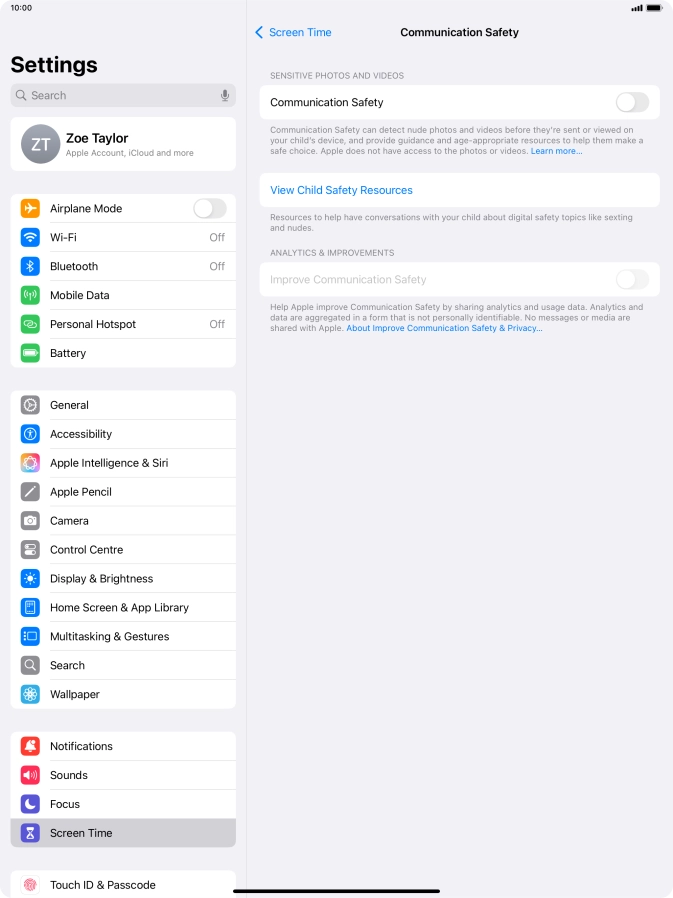 Press the indicator next to 