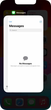Slide upwards on the required application to end it.