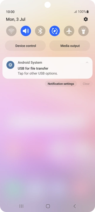 Press Tap for other USB options..