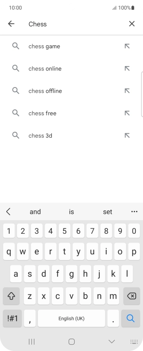 Key in the name or subject of the required app and press the search icon.