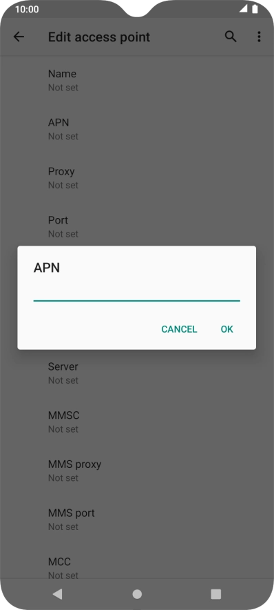 Key in live.vodafone.com and press OK.
