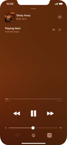 Press the shuffle icon to turn the function on or off.