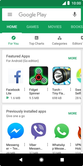 Press the search field.