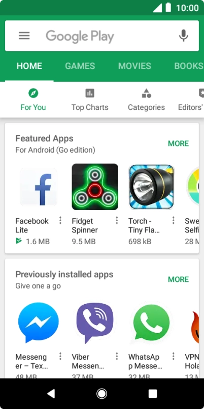 Press the search field.