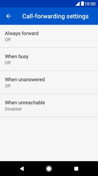Press the required divert type.