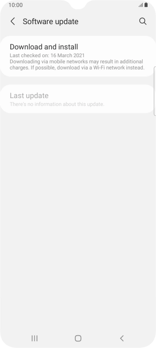 Press Download and install. If a new software version is available, it's displayed. Follow the instructions on the screen to update the phone software.