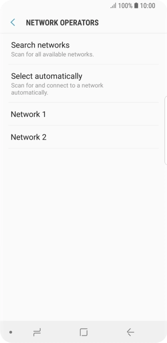 Press the required network.