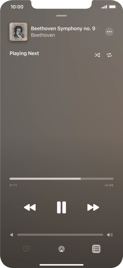 Press the shuffle icon to turn the function on or off.