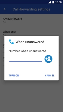 Key in +61414121121 and press TURN ON.