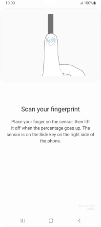 Follow the instructions on the screen to create the phone lock code using your fingerprint.