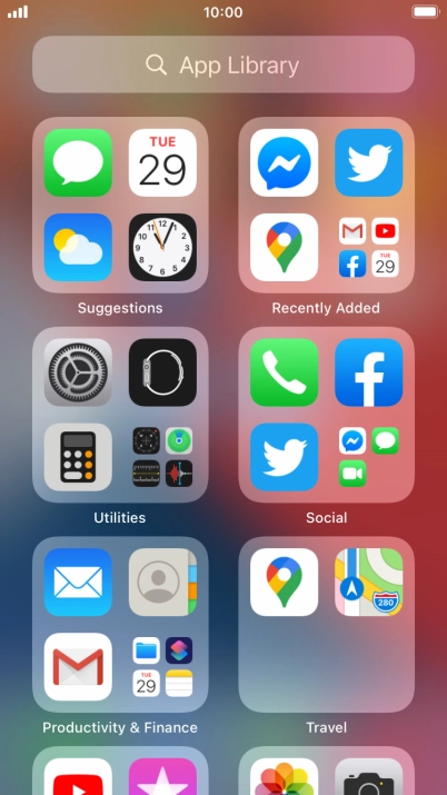 Press the required app.