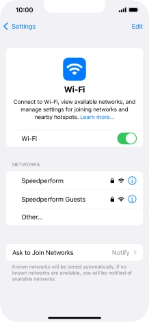Press the required Wi-Fi network and key in the password for the Wi-Fi network.
