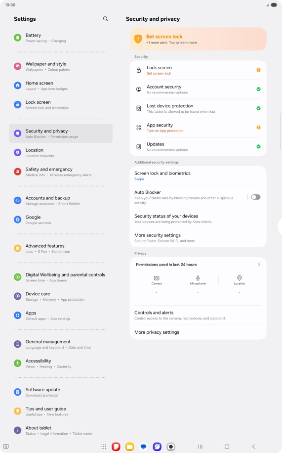 Press More security settings.