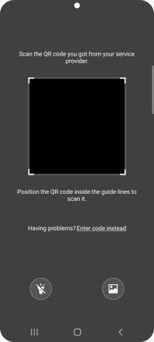 Place the QR code you've received inside the phone camera frame to scan the code.