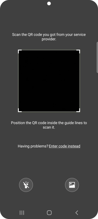 Place the QR code you've received inside the phone camera frame to scan the code.