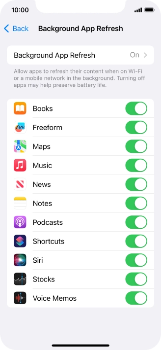 Press Background App Refresh.