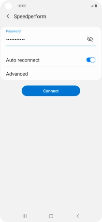 Key in the password for the Wi-Fi network and press Connect.