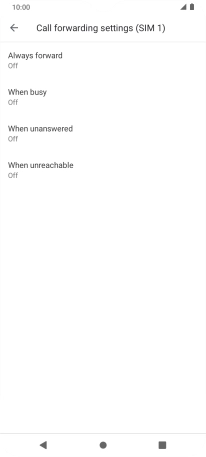 Press the required divert type.