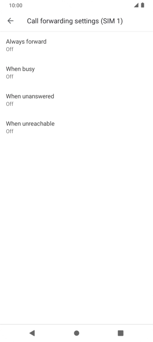 Press the required divert type.