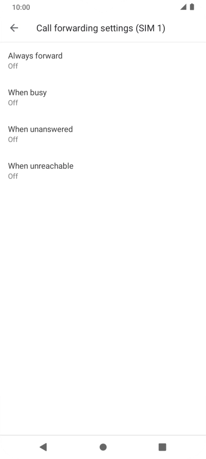 Press the required divert type.