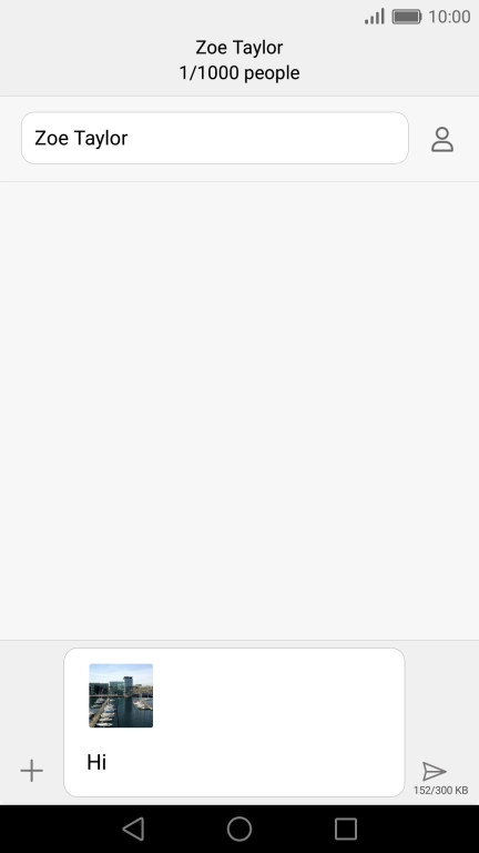 Press the send icon when you've finished your picture message.